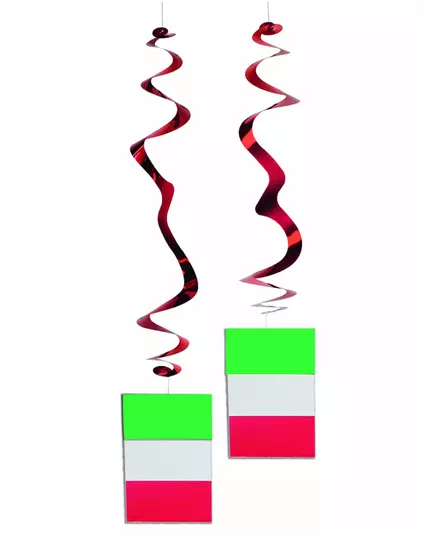 Sada 6 kovových přívěsků s italskou vlajkou