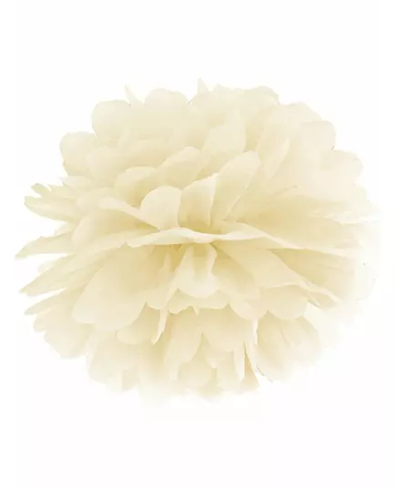 Krémový papírový závěsný pompom 35cm