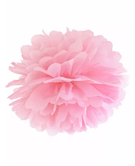 Růžový papírový závěsný pompom 35 cm