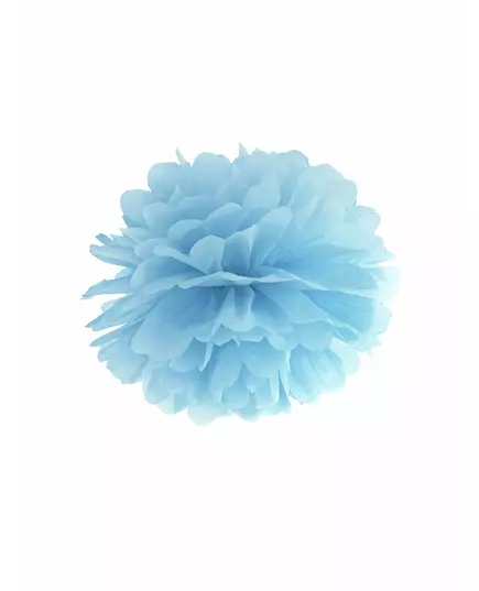 Závěsný papírový pompon modrý 35 cm