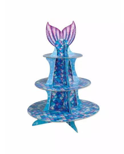 Stojan na cupcakes mořská panna fialová/modrá 40 cm