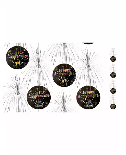 Závěsné kaskádové spirály Happy Birthday Fireworks 180cm