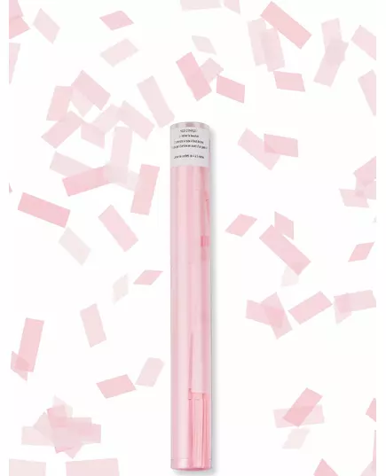 Růžová obdélníková tuba na konfety 27 cm