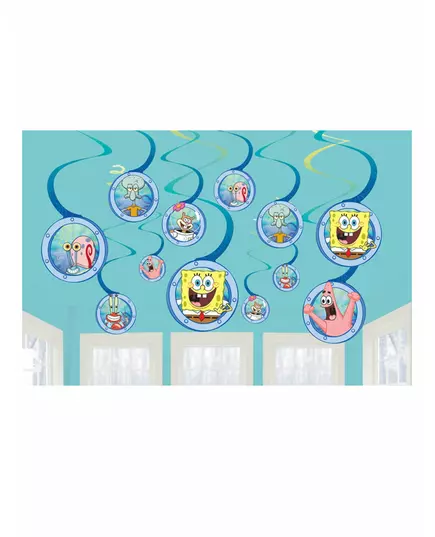 12 závěsných dekorací SpongeBob SquarePants