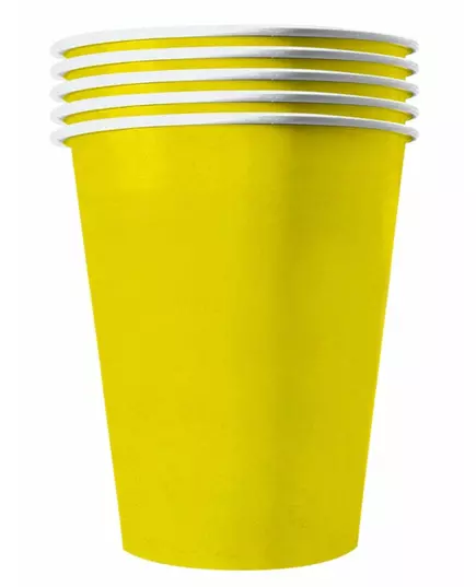 20 žlutých amerických recyklovatelných kartonových kelímků 53 cl