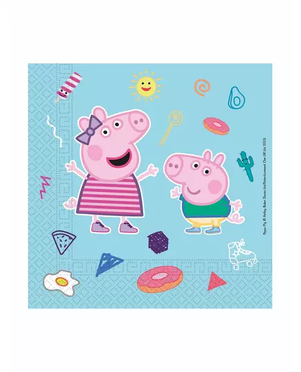 20 kompostovatelných papírových ubrousků Peppa Pig 33 x 33 cm