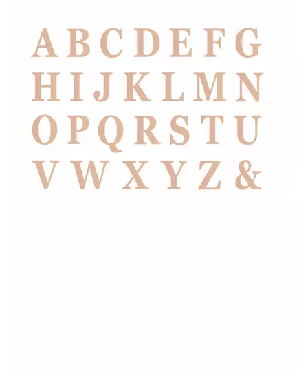 48 samolepicích písmen rose gold 13,5 cm