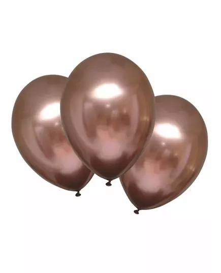 6 saténových rose gold latexových balónků 28 cm