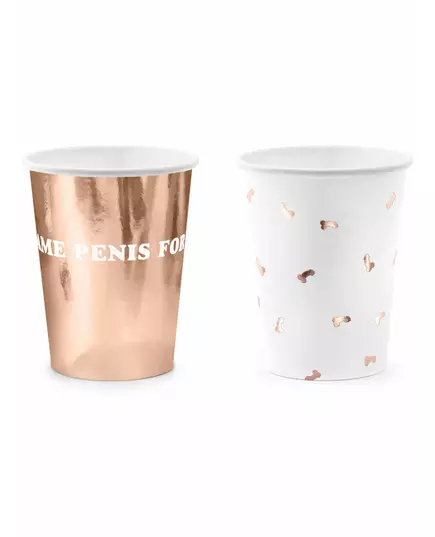 6 kelímků „Same Penis Forever“ rose gold 220 ml
