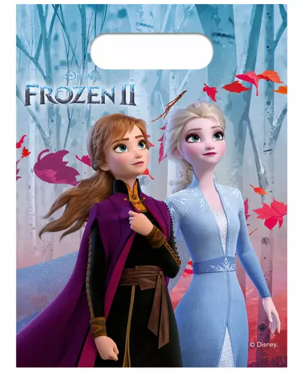 6 plastových dárkových tašek Frozen 2 23 x 16,5 cm