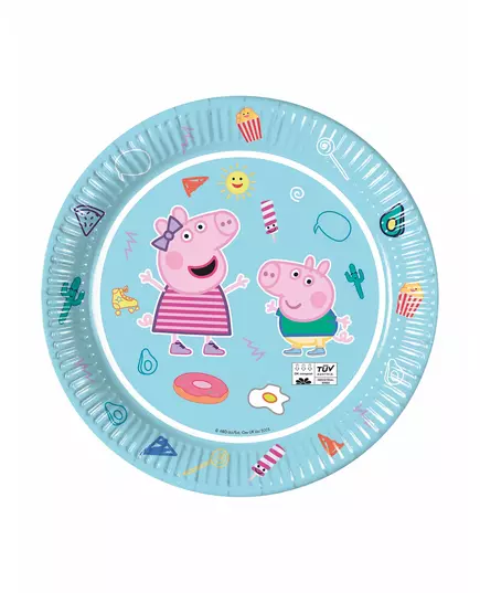 8 modrých papírových talířů Peppa Pig 23 cm