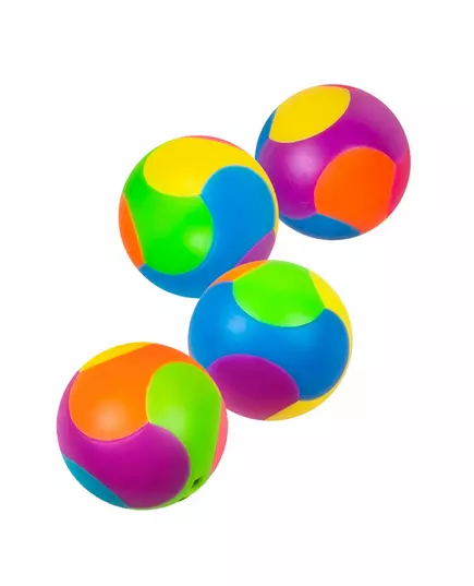 Příslušenství k piñatě – 4 vícebarevné hlavolamové míčky 3 cm