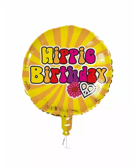 Hliníkový balónek „Hippie Birthday“ 45 cm