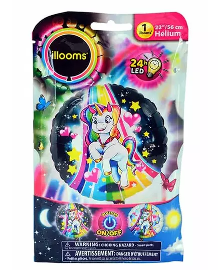 Illooms® LED fóliový balónek jednorožec 50 cm