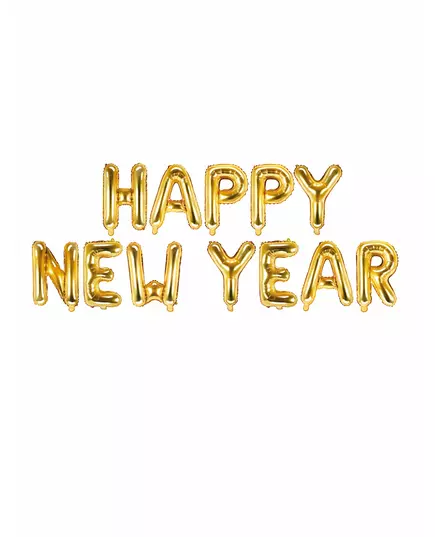 Fóliový balónek „Happy New Year“ zlatá písmena 370 x 35 cm