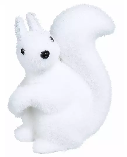 Dekorace bílá veverka 12 cm