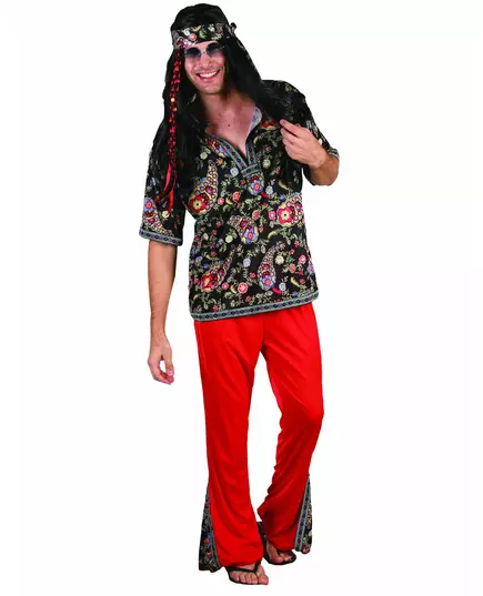 Červený hippie kostým pro muže, Velikost: M/L