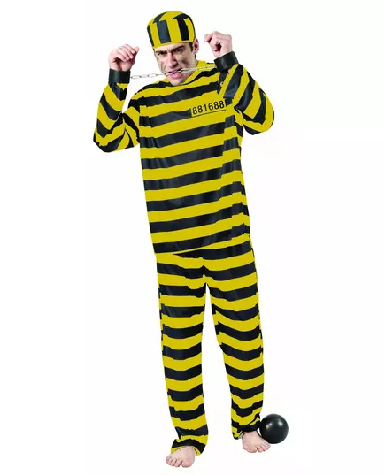 Žlutý vězeňský kostým pro dospělé, Velikost: Medium/Large
