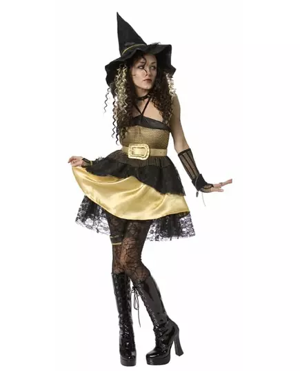 Zlatý čarodějnický kostým pro ženy Halloween