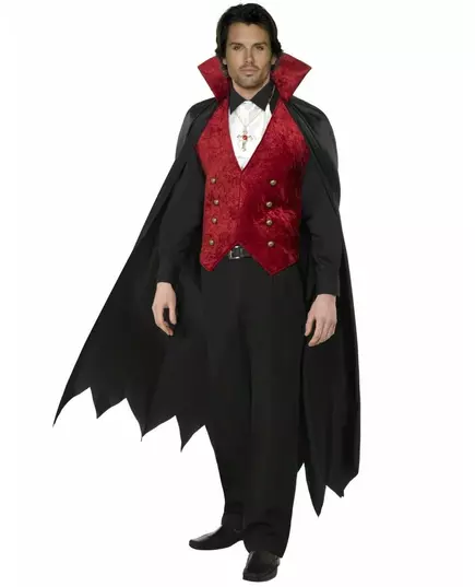 Upírský kostým s pláštěm pro muže Halloween, Velikost: Large