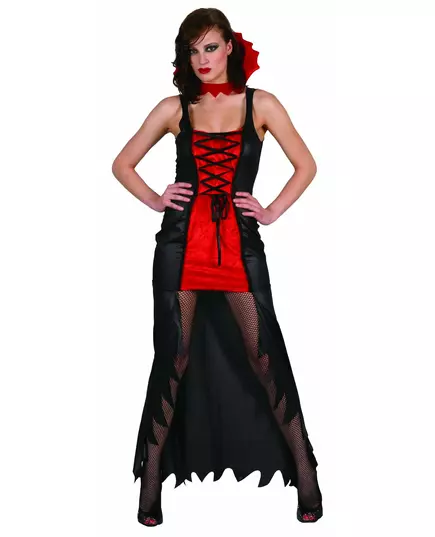 Červeno-černý upírský kostým pro ženy Halloween, Velikost: Small