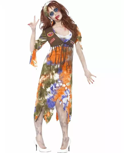 Hippie zombie kostým pro ženy na Halloween, Velikost: Small