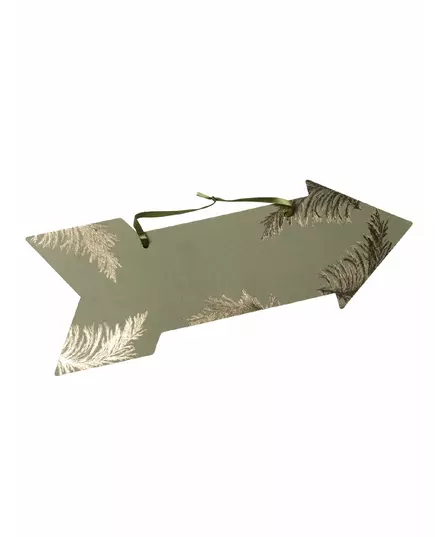 Směrovka šipka khaki pampa a zlaté zdobení 39 x 14.5 cm