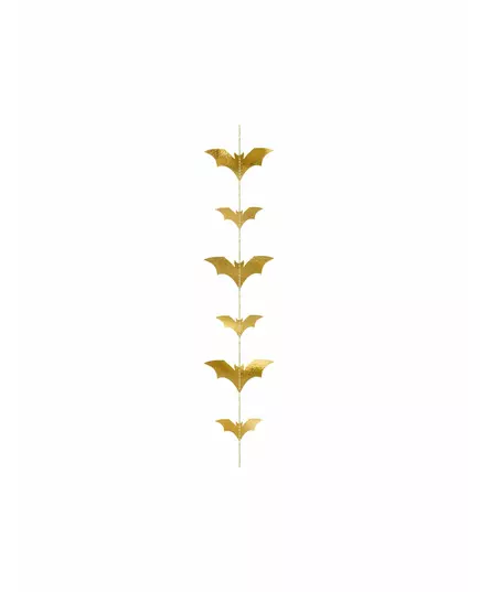 Metalická zlatá girlanda netopýři 150 x 11 cm