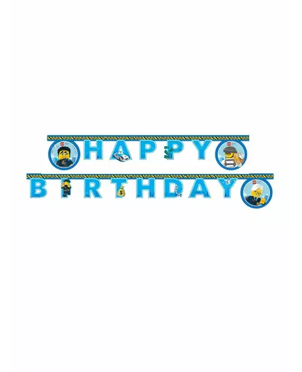 Papírová girlanda Happy Birthday Lego City 2 m