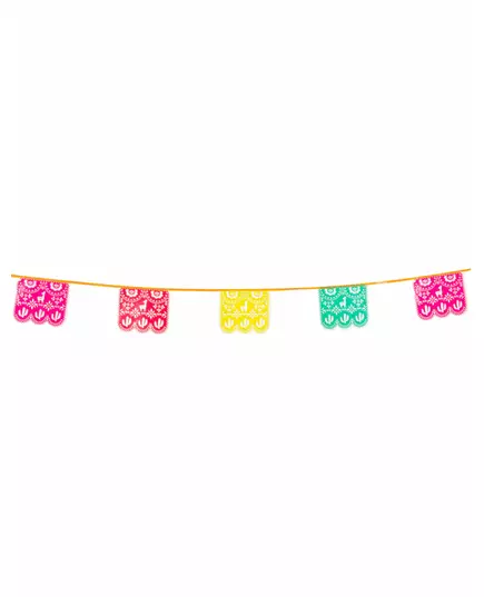 Vícebarevná mexická plastová girlanda 14.5 x 16 cm 6 m
