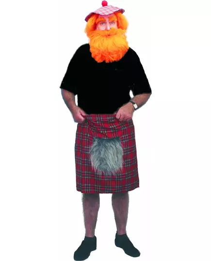 Skotský kilt s kožešinou pro dospělé