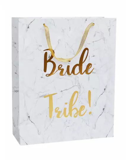Dárková taška Bride Tribe EVJF mramorová 32 x 25 cm