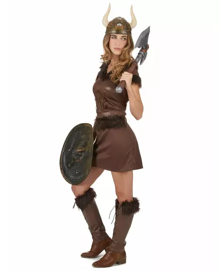 Sexy hnědý vikingský kostým pro ženy, Velikost: Small