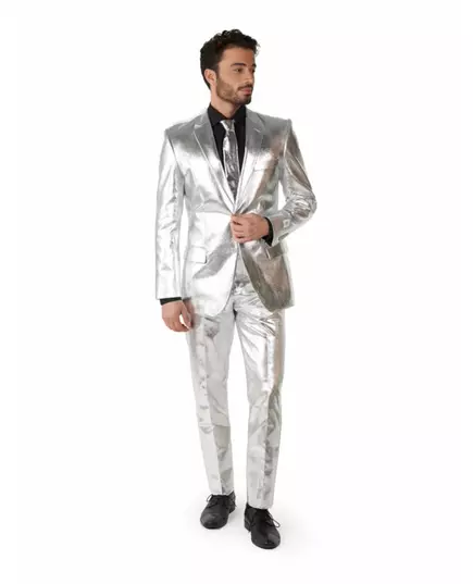 Mr. Shiny Silver pánský kostým Opposuits, Velikost: Small (EU 44-46)