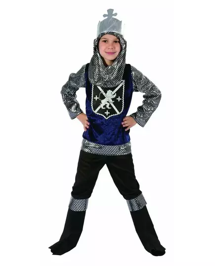 Půlnočně modrý rytířský kostým pro chlapce, Velikost: 4-6 let (110-120 cm)
