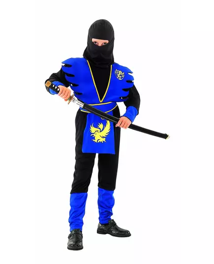 Modrý nindža kostým pro chlapce, Velikost: 4-6 let (110-120 cm)