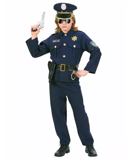 Tmavě modrý policejní kostým pro chlapce, Velikost: 8-10 let (140 cm)