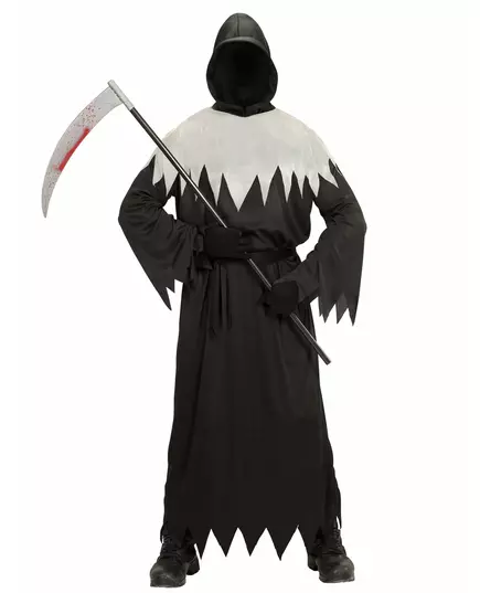 Dospělý černo-bílý kostým grim reaper, Velikost: S