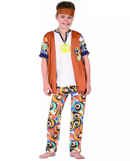 Hippie kostým pro chlapce, Velikost: 4-6 let (110-120 cm)