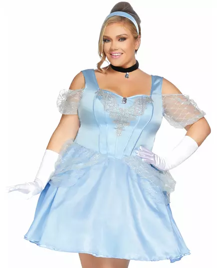 Dámský kostým modré princezny – plus size, Velikost: X-Large/XX-Large (48-52)