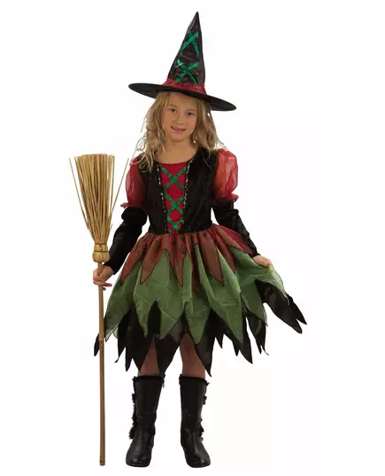 Dívčí lesní čarodějnický kostým Halloween, Velikost: 4-6 let (110-120 cm)