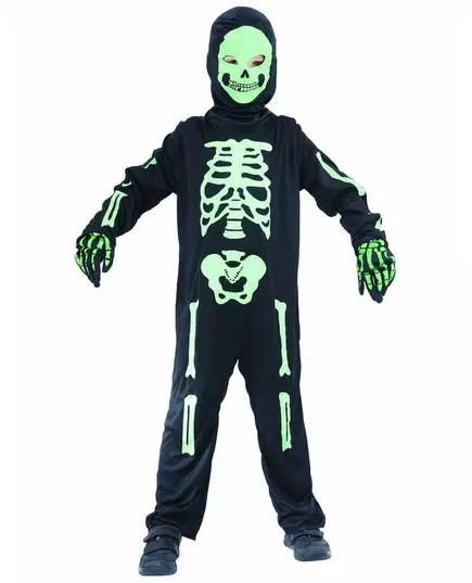 Zelený kostým kostlivce pro děti, Velikost: 4-6 let (110-120 cm)