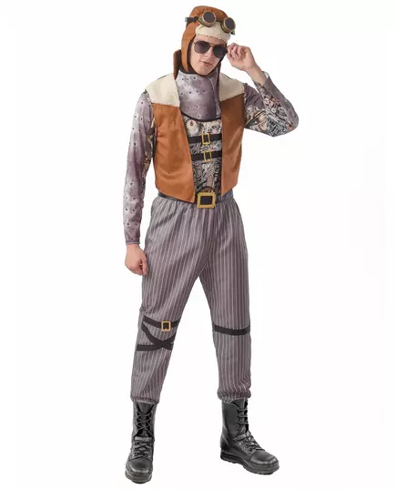 Steampunkový letec kostým pro muže, Velikost: L