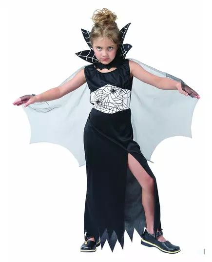 Pavoučí čarodějnický kostým pro dívky Halloween, Velikost: 4-6 let (110-120 cm)