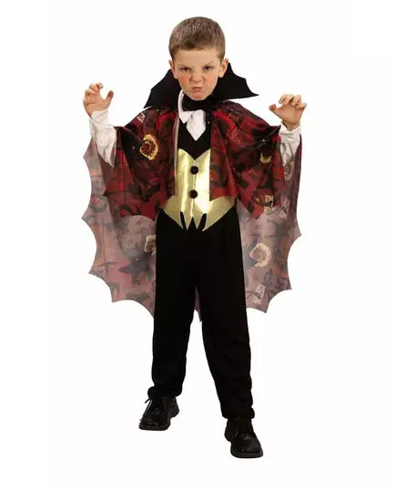 Žluto-červený upíří kostým pro chlapce Halloween