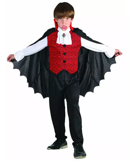 Červený upírský kostým pro chlapce Halloween, Velikost: 4-6 let (110-120 cm)