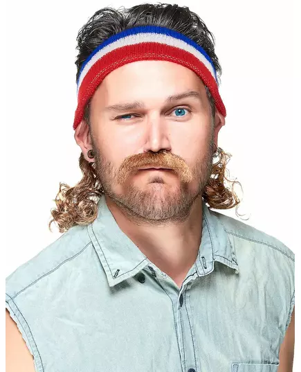 Čelenka mullet modrá, bílá a červená pro dospělé