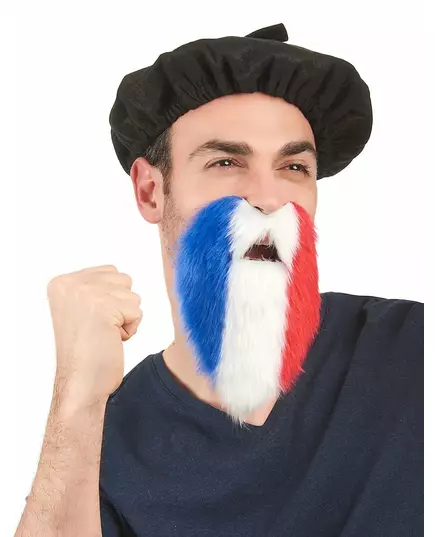 Tříbarevné vousy fanouška Francie pro dospělé