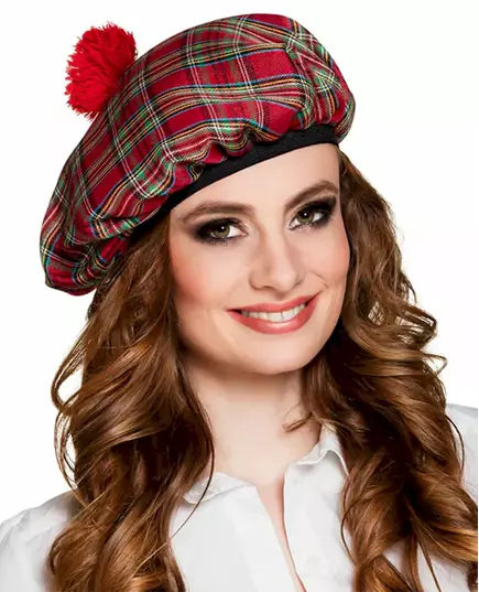 Červený skotský baret pro dospělé