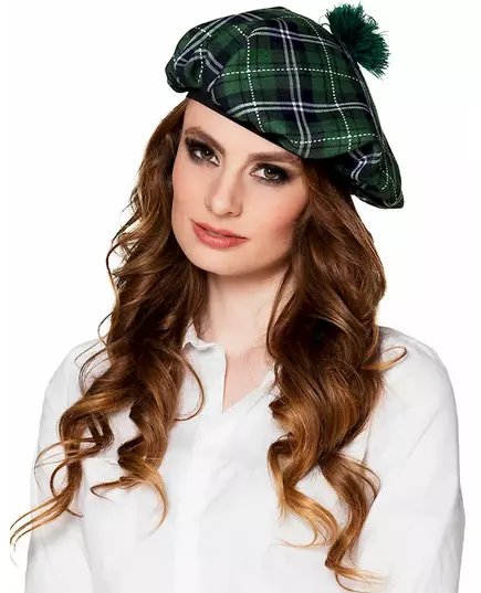 Zelený skotský baret pro dospělé